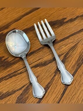 Oneidacraft Deluxe Stainless Chateau Child Baby Flatware Set Fork Spoon 4 3/8”